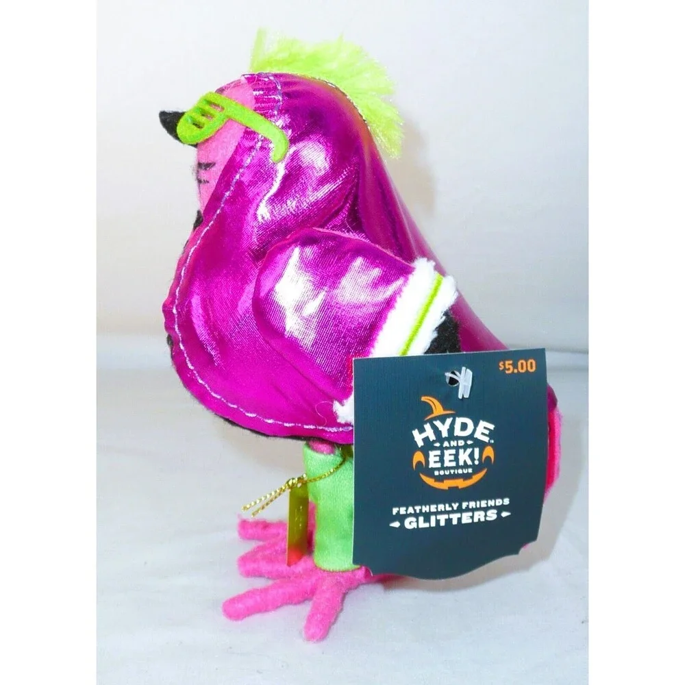 Target Halloween Bird Glitters Punk Rock Mohawk Hyde & Eek Fabric Figurine NWT
